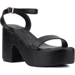 Olivia Miller Womens Charmer Block, Round Heels, Rubber Outsole(Black)