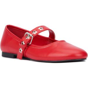 Olivia Miller Womens Element Ballet, Pointed Toe Flats, Rubber Outsole(Red)