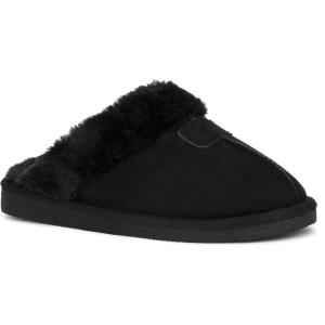 Olivia Miller Women’s Fashion Shoes, Faux Fur Slippers Closed Toe Slip On Indoor Outdoor House Slides Flat Sandals