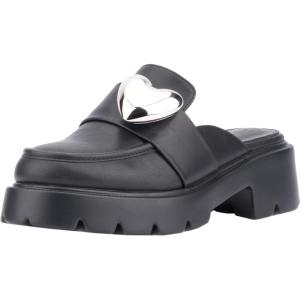 Olivia Miller Womens Heartless Mule, Round Sandals, Polyurethane Outsole(Black)