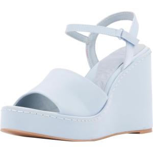 Olivia Miller Womens Magnetic Wedge, Round Sandals, Rubber Outsole(Blue)