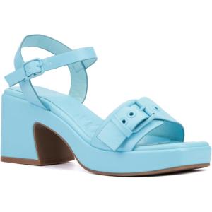 Olivia Miller Womens Slay Block, Square Heels, TPR Outsole(Light Blue)