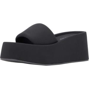 Olivia Miller Womens Uproar Wedge, Square Sandals, Tpr Outsole(Black)