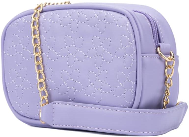 imageOlivia Miller Girls Fashion Giorgia Lavender Mini Flower Embroidered Crossbody Bag Casual Adjustable Shoulder Strap Cute Purse Handbag for Kids ampamp Toddlers