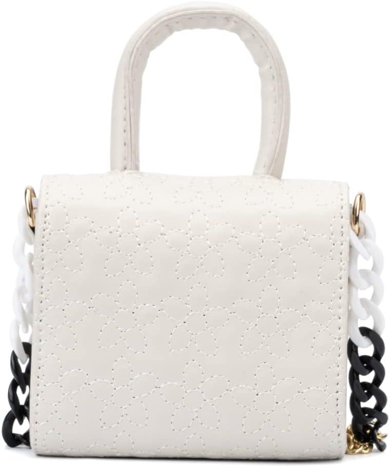 imageOlivia Miller Girls Fashion Graciela Mini Flower Embroidered w Chunky Chain Crossbody Bag Purse Handbag for Kids ampamp Toddlers