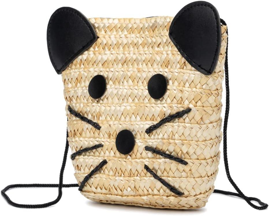 imageOlivia Miller Girls Fashion Michaela Natural Beige Mini Straw Jute Mouse Crossbody Bag Casual Shoulder Strap Cute Purse Handbag for Kids ampamp Toddlers