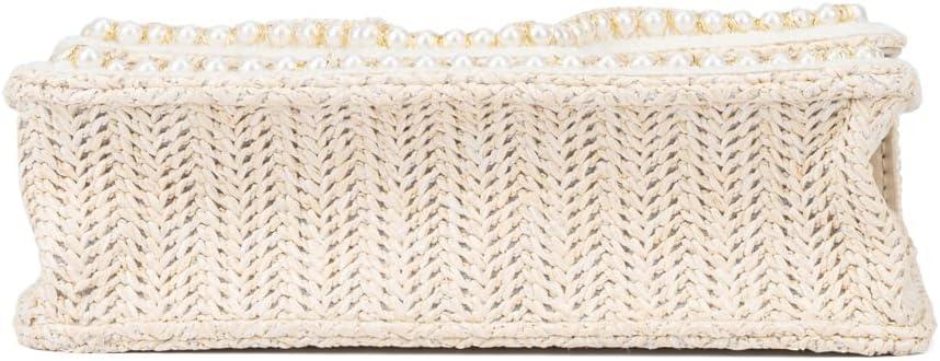 imageOlivia Miller Womens Fashion Arabella Tan Beige Woven Straw w Front Flap Small Crossbody Bag Casual Trendy Purse HandbagTan