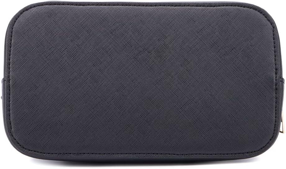 imageOlivia Miller Womens Fashion Aster Faux PU Leather Satchel Crossbody Bag w Top Handles Casual Trendy Purse HandbagBlack