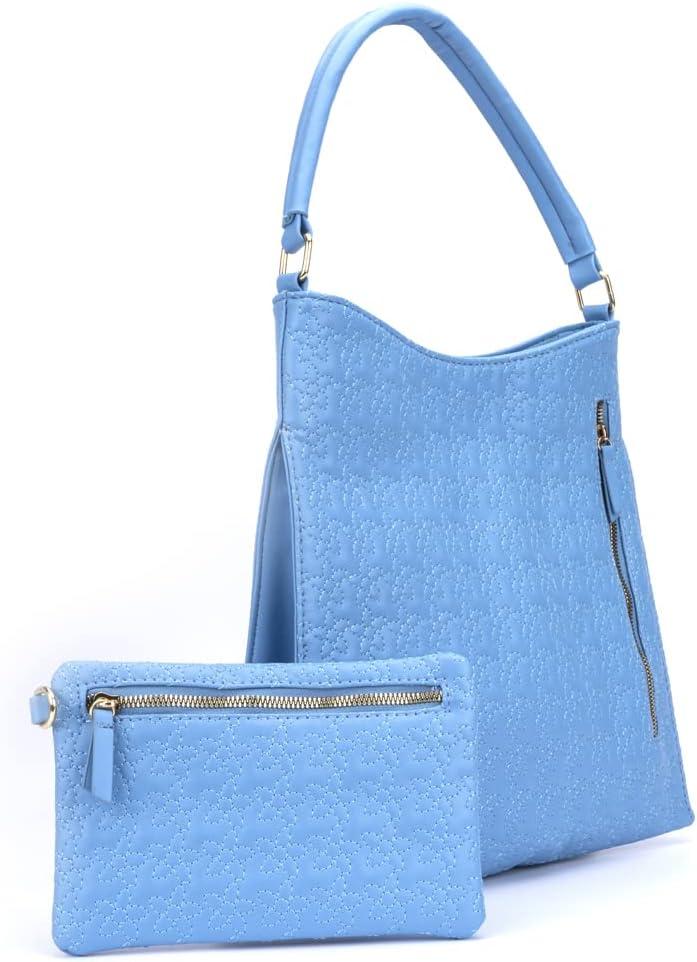 imageOlivia Miller Womens Fashion August Flower Embroidered PU Leather w Pouch Crossbody Tote Satchel Bag Medium Purse Handbag