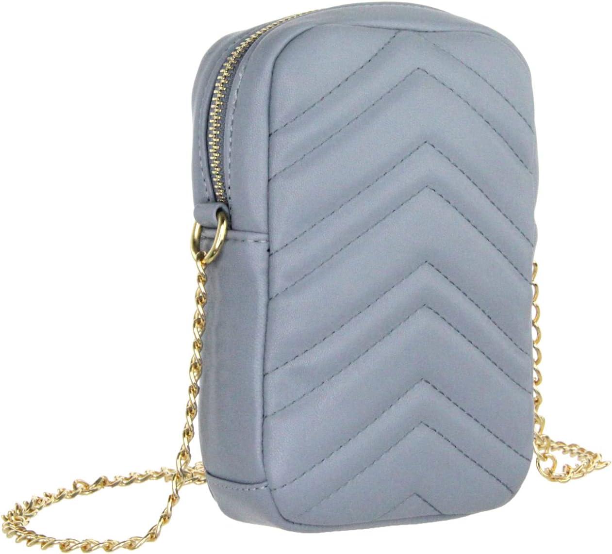 imageOlivia Miller Womens Fashion PU Quilted Vegan Leather Cell Phone Crossbody Mini Bag Everyday Casual Evening Purse Handbag