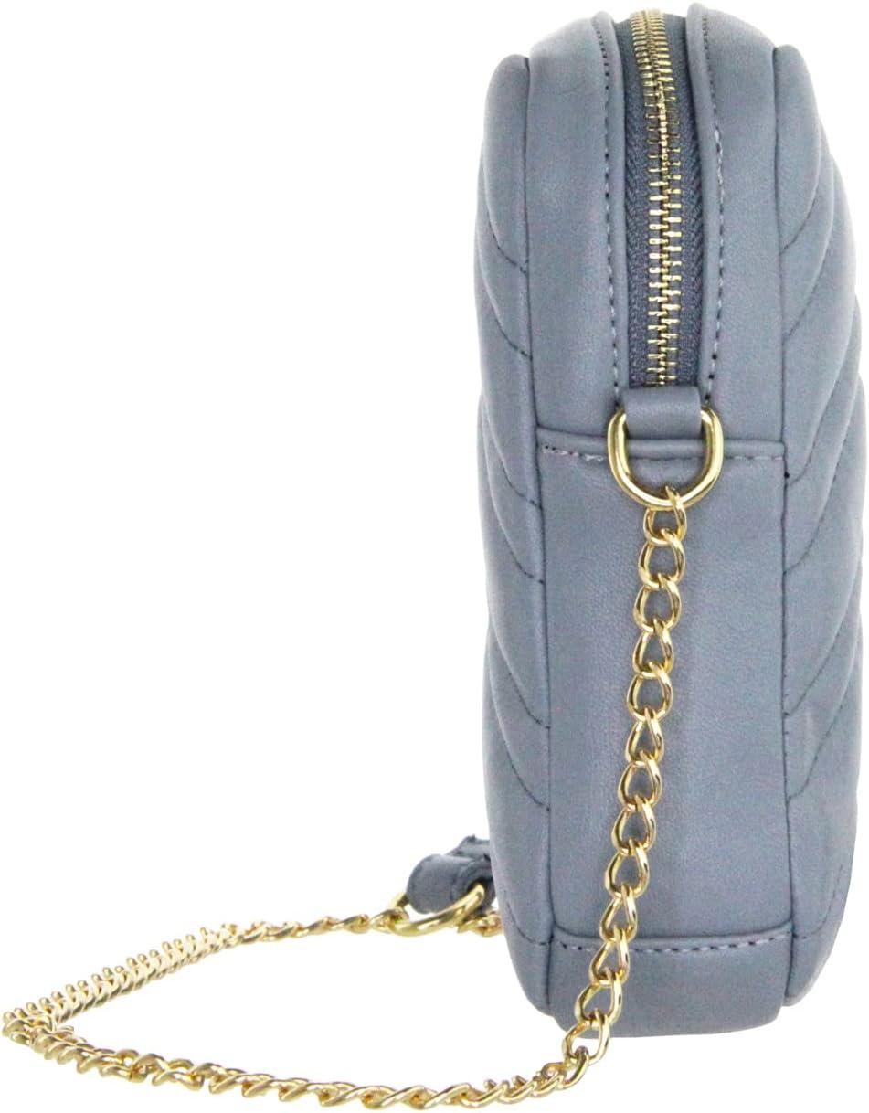 imageOlivia Miller Womens Fashion PU Quilted Vegan Leather Cell Phone Crossbody Mini Bag Everyday Casual Evening Purse Handbag