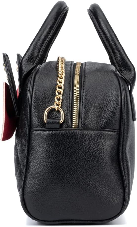 imageOlivia Miller Womens Fashion Suzy Polka Dots Bow Quilted Faux PU Leather Mouse Ears Satchel Bag Casual Trendy Purse Handbag