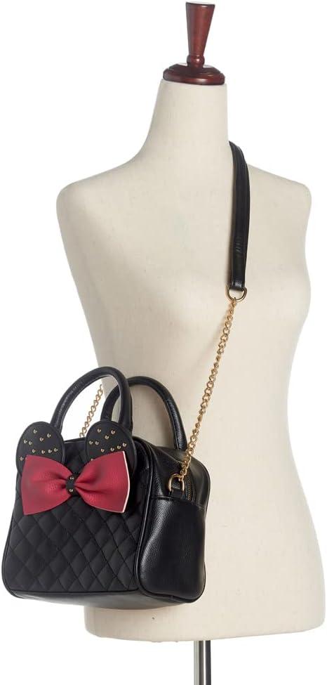 imageOlivia Miller Womens Fashion Suzy Polka Dots Bow Quilted Faux PU Leather Mouse Ears Satchel Bag Casual Trendy Purse Handbag