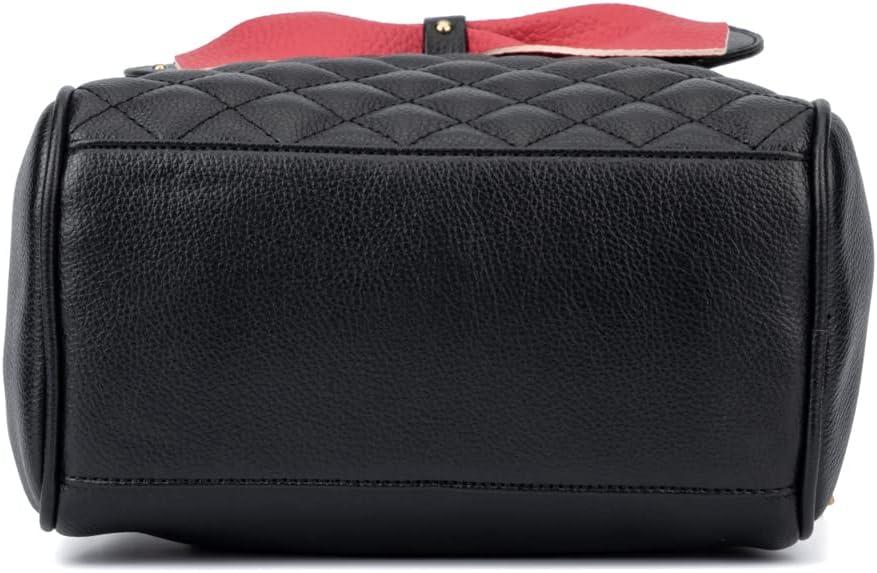 imageOlivia Miller Womens Fashion Suzy Polka Dots Bow Quilted Faux PU Leather Mouse Ears Satchel Bag Casual Trendy Purse Handbag