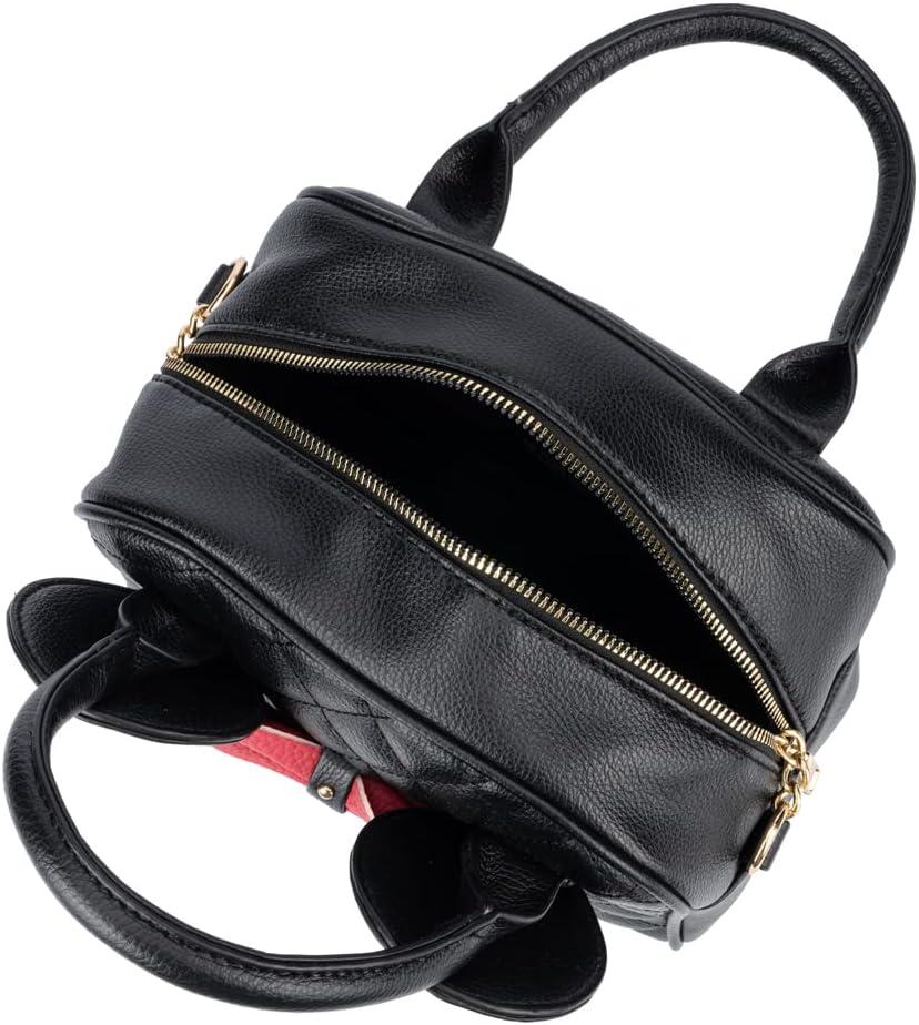 imageOlivia Miller Womens Fashion Suzy Polka Dots Bow Quilted Faux PU Leather Mouse Ears Satchel Bag Casual Trendy Purse Handbag