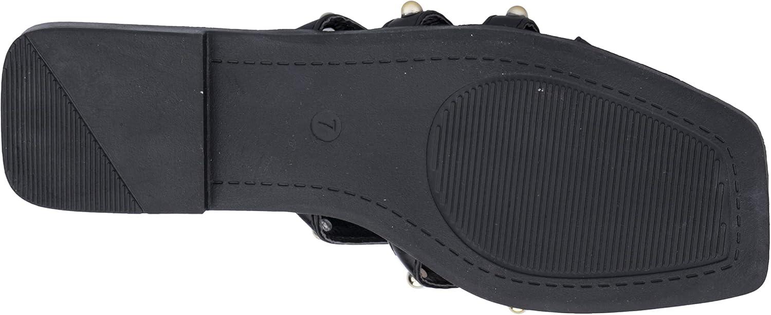 imageOlivia Miller Womens Heidi Slide Square Sandals Thermoplastic Rubber OutsoleBlack