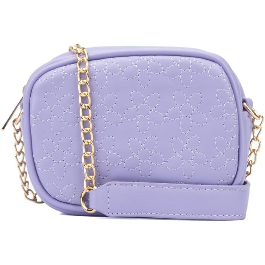 imageOlivia Miller Girls Fashion Giorgia Lavender Mini Flower Embroidered Crossbody Bag Casual Adjustable Shoulder Strap Cute Purse Handbag for Kids ampamp Toddlers