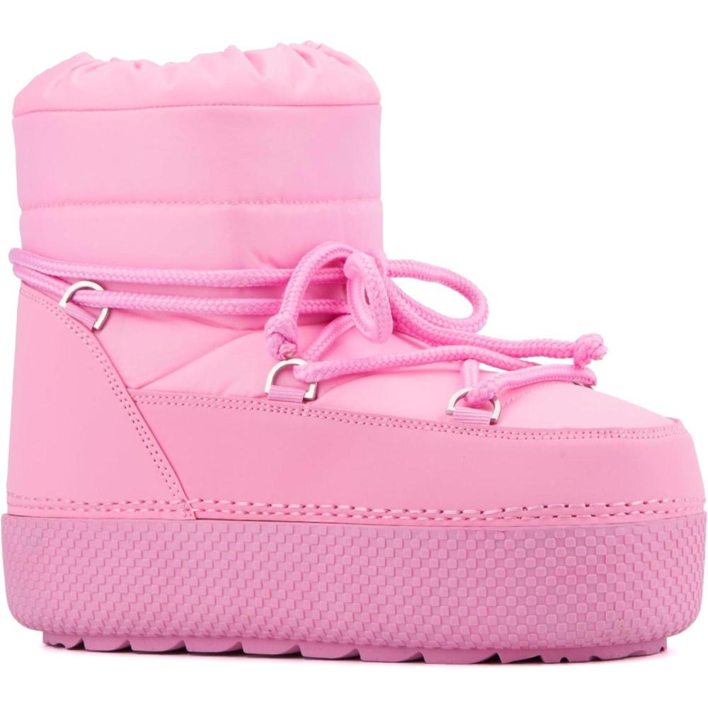 imageOlivia Miller Womens Eclipse Casual Round Toe Boots Rubber OutsolePink