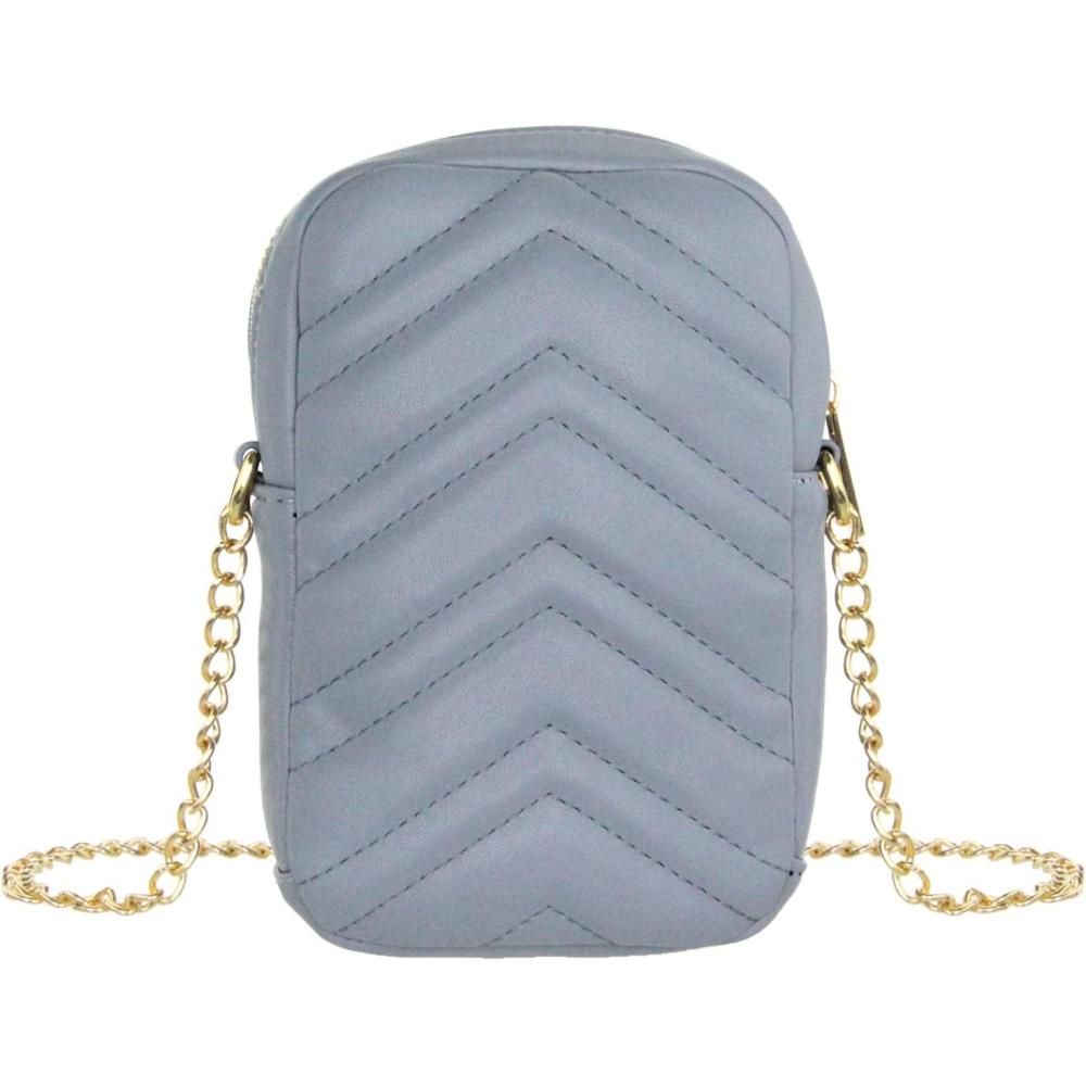 imageOlivia Miller Womens Fashion PU Quilted Vegan Leather Cell Phone Crossbody Mini Bag Everyday Casual Evening Purse Handbag