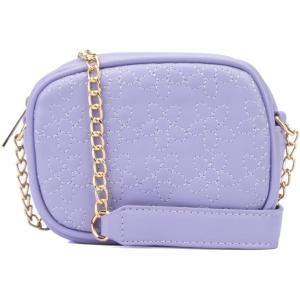 Olivia Miller Girl’s Fashion Giorgia Lavender Mini Flower Embroidered Crossbody Bag Casual, Adjustable Shoulder Strap, Cute Purse Handbag for Kids & Toddlers