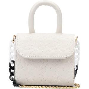 Olivia Miller Girl’s Fashion Graciela Mini Flower Embroidered w Chunky Chain Crossbody Bag, Purse Handbag for Kids & Toddlers