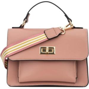 Olivia Miller Women’s Fashion Clara PU Leather Crossbody Bag w Top Handle n Detachable Strap, Evening Casual Purse Handbag(Blush)