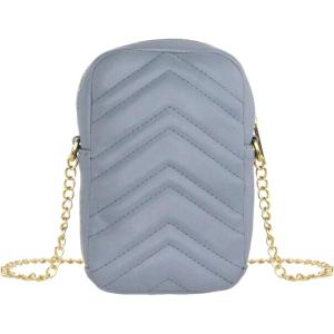 Olivia Miller Women’s Fashion PU Quilted Vegan Leather Cell Phone Crossbody Mini Bag Everyday Casual Evening Purse Handbag