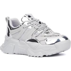Olivia Miller Womens Zenith Low Top, Round Toe Sneakers, Rubber Outsole(Grey)