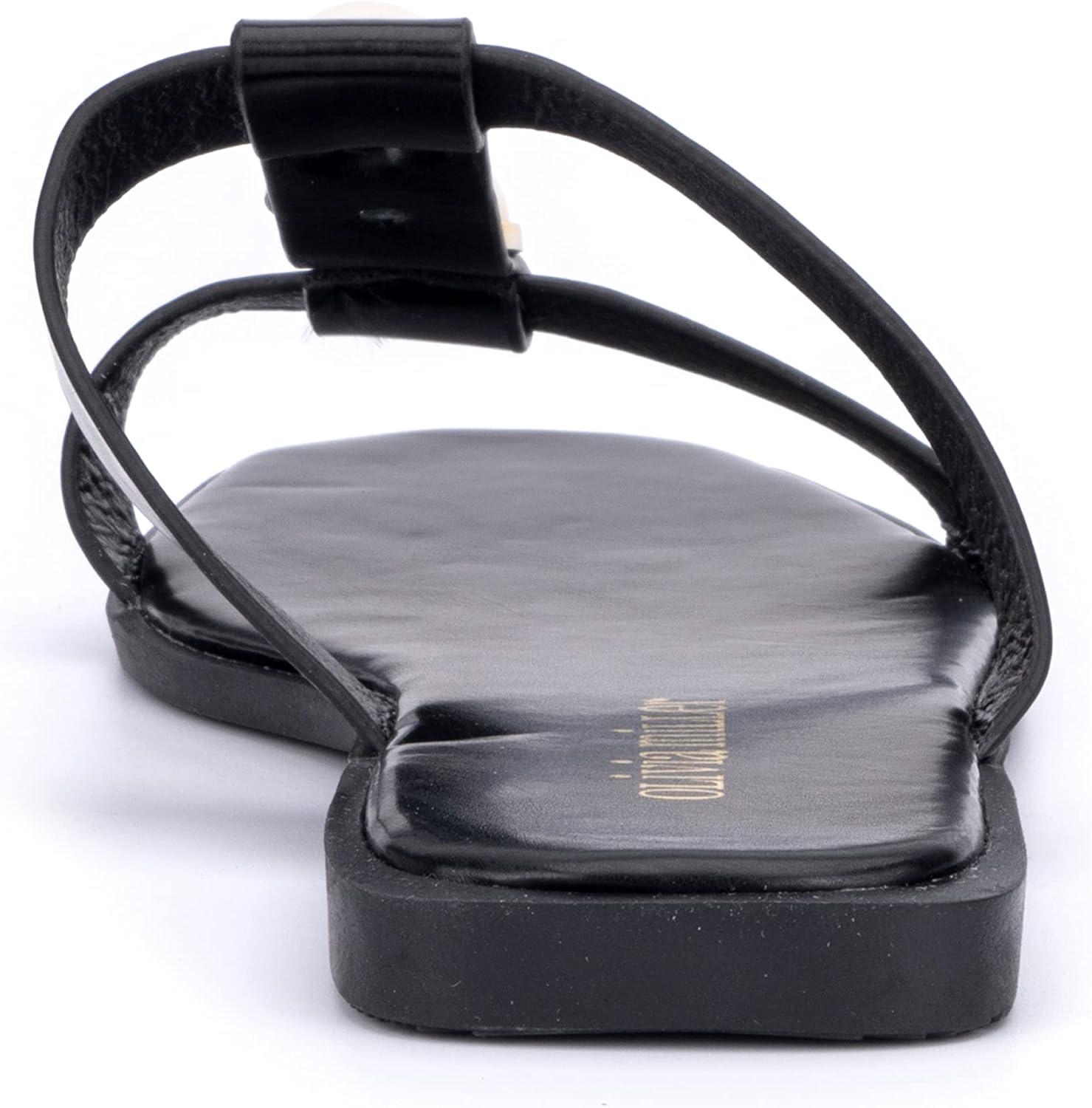 imageOlivia Miller Womens Isadora Slide Square Sandals Thermoplastic Rubber OutsoleBlack