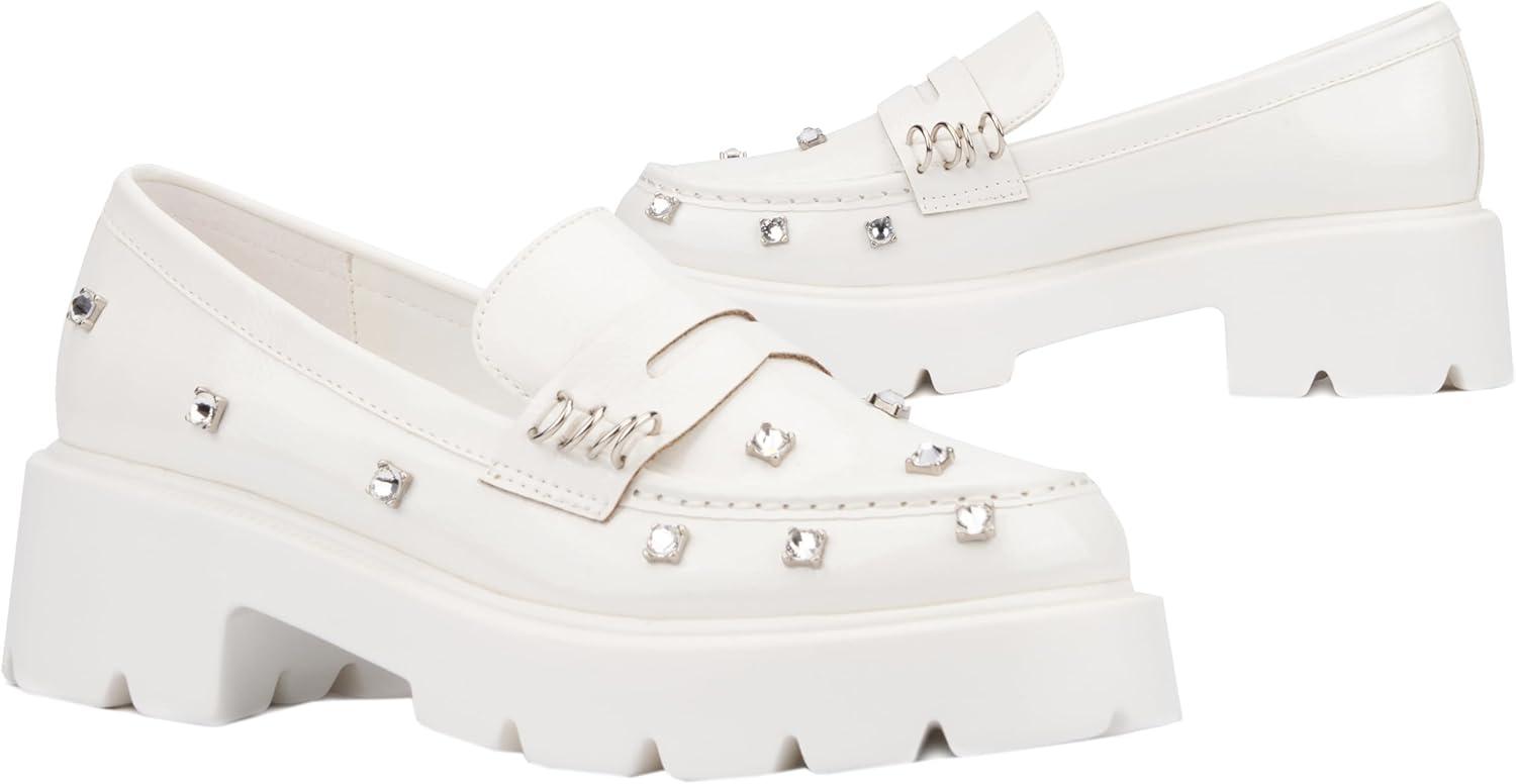 imageOlivia Miller Womens Luscious Loafer Round Casual Shoe Polyurethane OutsoleWhite