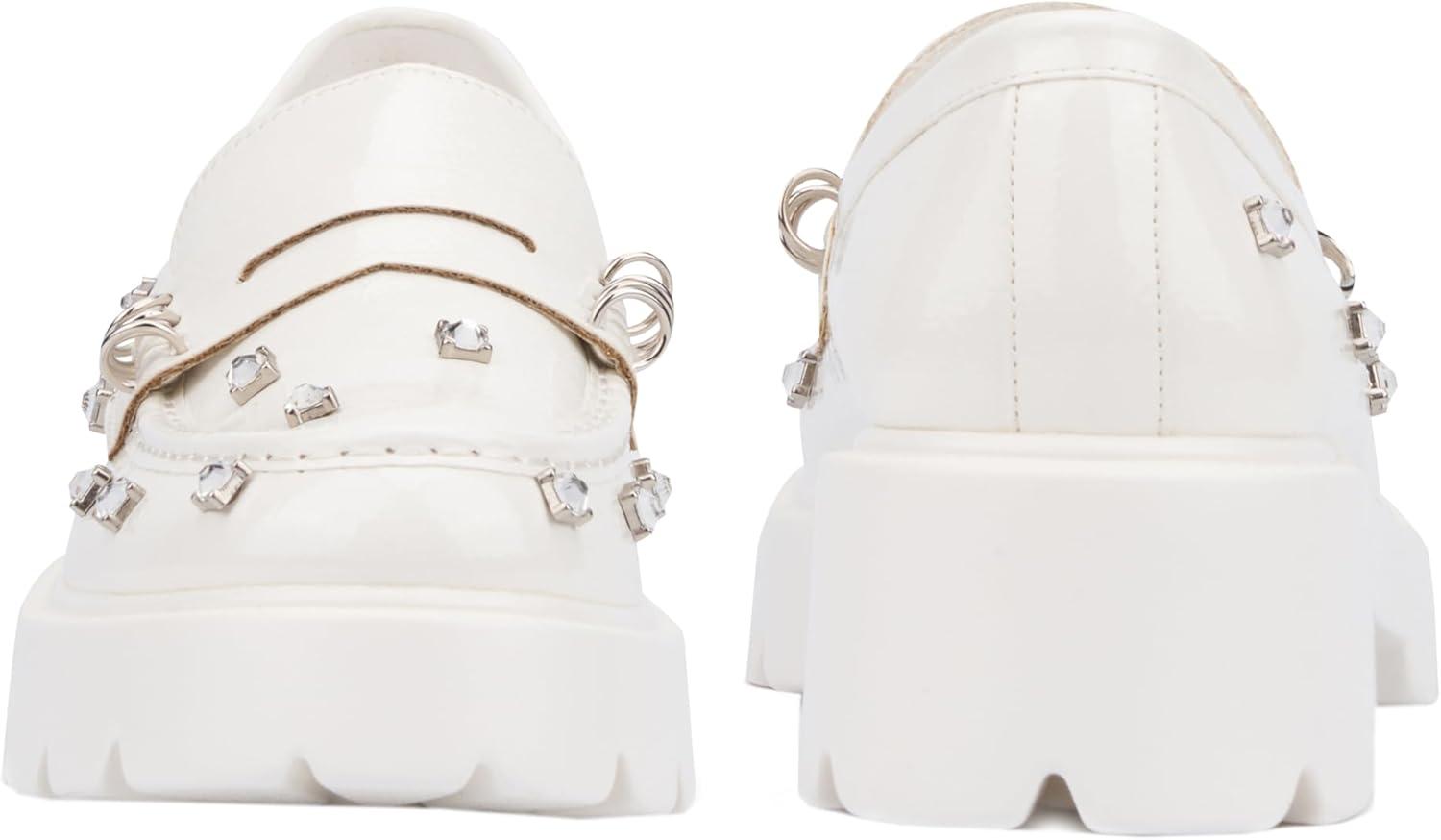 imageOlivia Miller Womens Luscious Loafer Round Casual Shoe Polyurethane OutsoleWhite