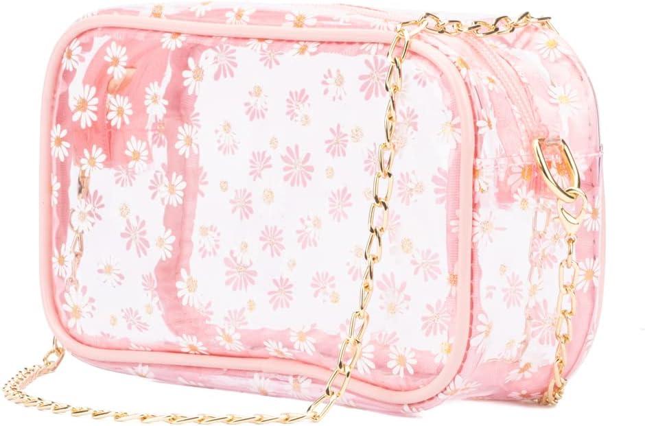 imageOlivia Miller Girls Fashion Larisa Pink Mini Clear Daisy Flowers Crossbody Bag Casual Adjustable Shoulder Strap Cute Purse Handbag for Kids amp Toddlers