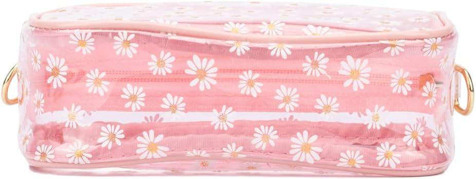 imageOlivia Miller Girls Fashion Larisa Pink Mini Clear Daisy Flowers Crossbody Bag Casual Adjustable Shoulder Strap Cute Purse Handbag for Kids amp Toddlers