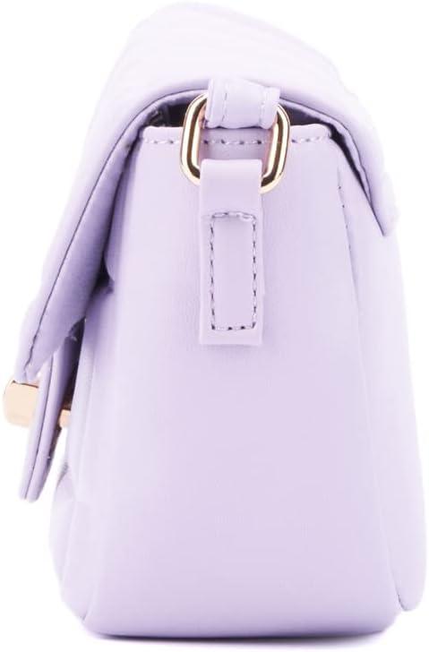 imageOlivia Miller Women Joanny Lavender Square Quilted Faux PU Leather w Front Flap Small Crossbody Bag Casual Purse Handbag