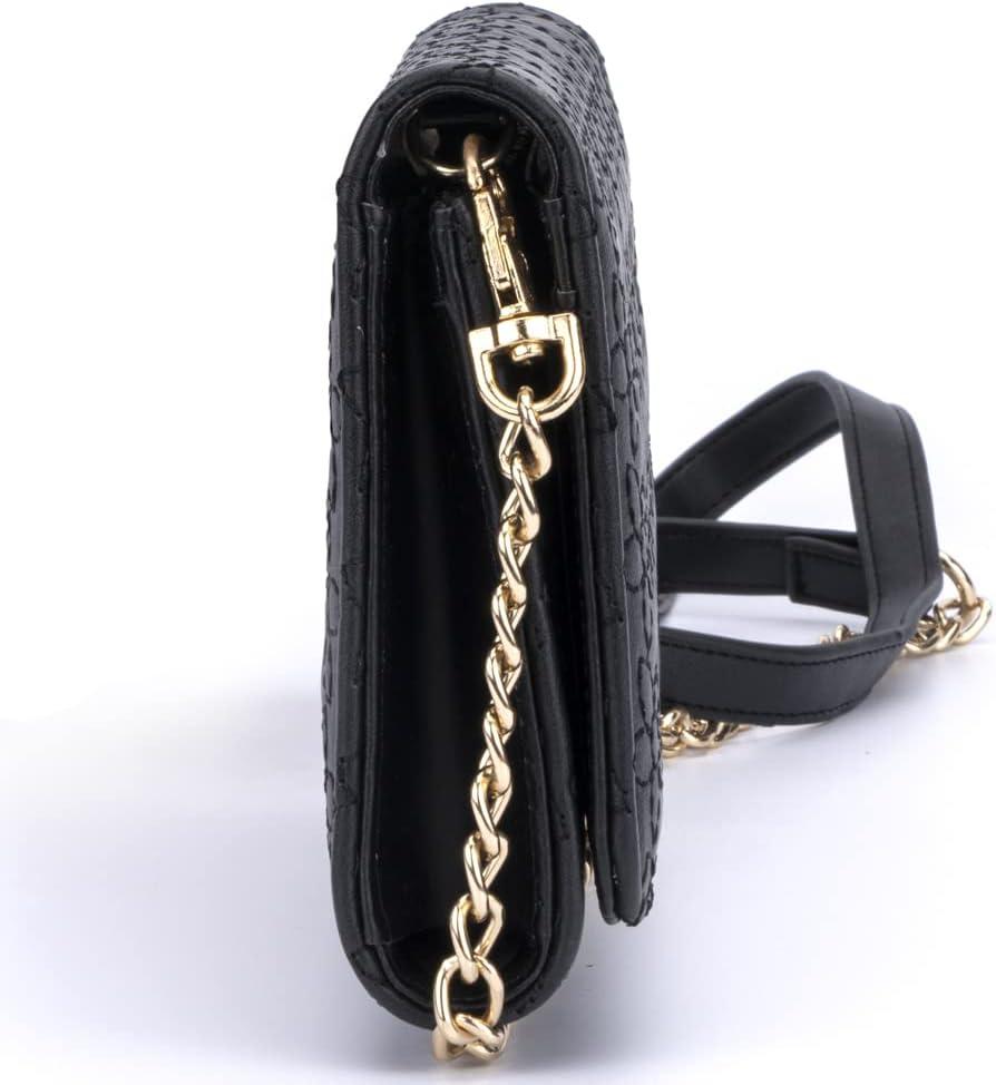 imageOlivia Miller Womens Fashion Dahlia Flower Embroidered PU Leather Crossbody Wallet Clutch Bag Small Casual Purse Handbag