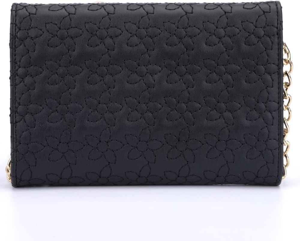 imageOlivia Miller Womens Fashion Dahlia Flower Embroidered PU Leather Crossbody Wallet Clutch Bag Small Casual Purse Handbag