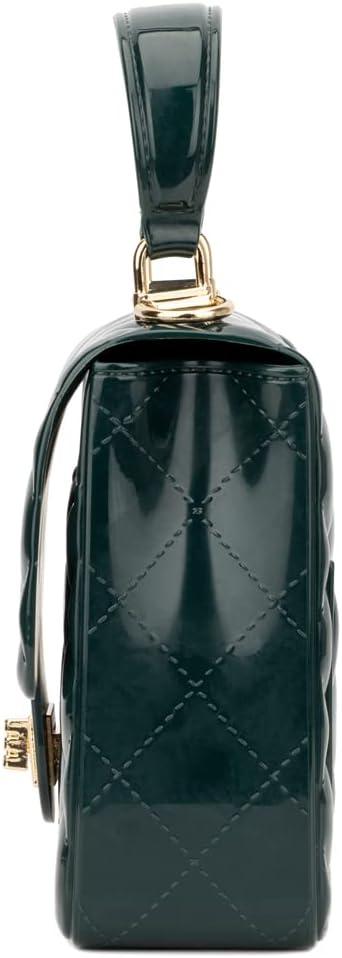 imageOlivia Miller Womens Fashion Elodie PVC Jelly Crossbody Bag w Top Handle n Detachable Chain Small Casual Purse Handbag