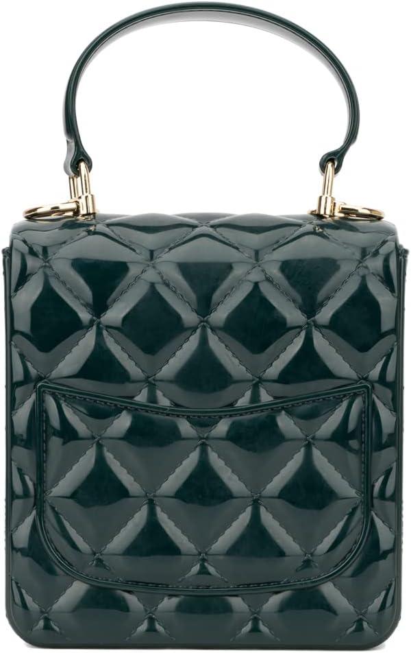 imageOlivia Miller Womens Fashion Elodie PVC Jelly Crossbody Bag w Top Handle n Detachable Chain Small Casual Purse Handbag