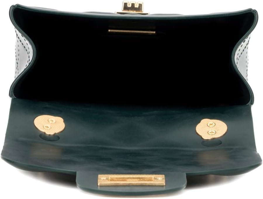 imageOlivia Miller Womens Fashion Elodie PVC Jelly Crossbody Bag w Top Handle n Detachable Chain Small Casual Purse Handbag