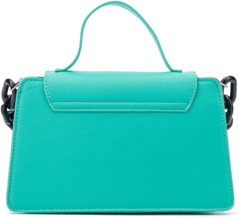 imageOlivia Miller Womens Fashion Oliver Faux PU Leather w Chain Detail Small Crossbody Bag Evening Casual Work Purse Handbag