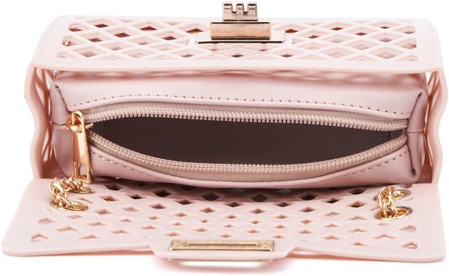 imageOlivia Miller Womens Fashion Primrose PVC Jelly Small Crossbody Bag w Shoulder Bag Convertible Strap Casual Purse Handbag