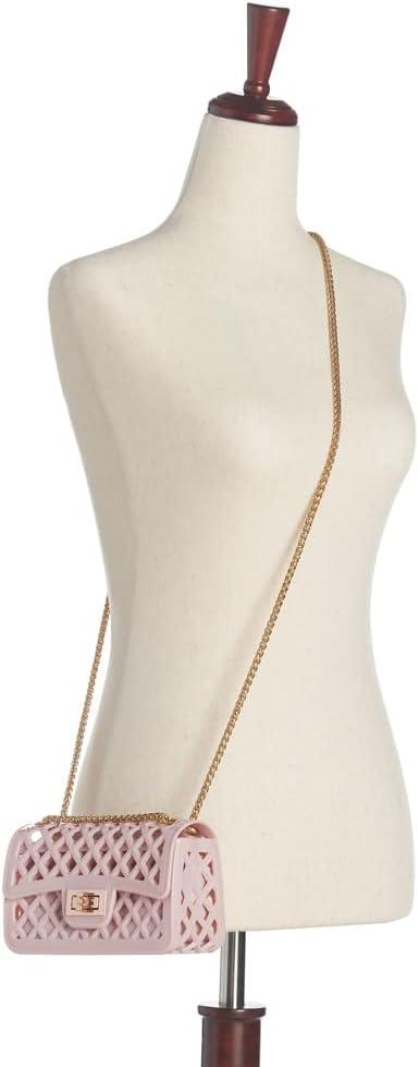 imageOlivia Miller Womens Fashion Primrose PVC Jelly Small Crossbody Bag w Shoulder Bag Convertible Strap Casual Purse Handbag