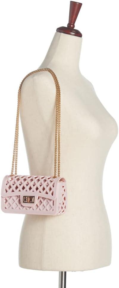 imageOlivia Miller Womens Fashion Primrose PVC Jelly Small Crossbody Bag w Shoulder Bag Convertible Strap Casual Purse Handbag