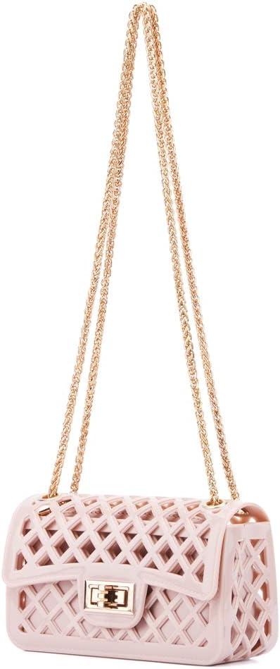 imageOlivia Miller Womens Fashion Primrose PVC Jelly Small Crossbody Bag w Shoulder Bag Convertible Strap Casual Purse Handbag