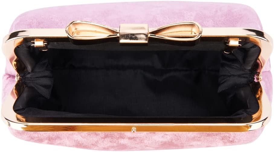 imageOlivia Miller Womens Fashion Xiomara Mauve Velvet w Top Handle Evening Bag Wedding Prom Party Clutch Crossbody Handbag