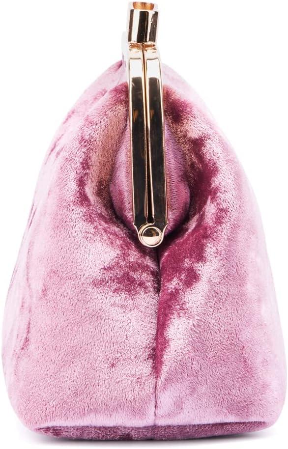 imageOlivia Miller Womens Fashion Xiomara Mauve Velvet w Top Handle Evening Bag Wedding Prom Party Clutch Crossbody Handbag