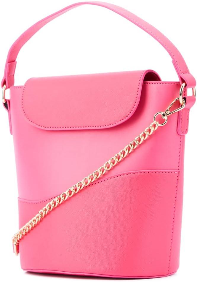 imageOlivia Miller Womens Fashion Zinnia Faux PU Leather Bucket Crossbody Bag w Top Handle Casual Trendy Purse Handbag