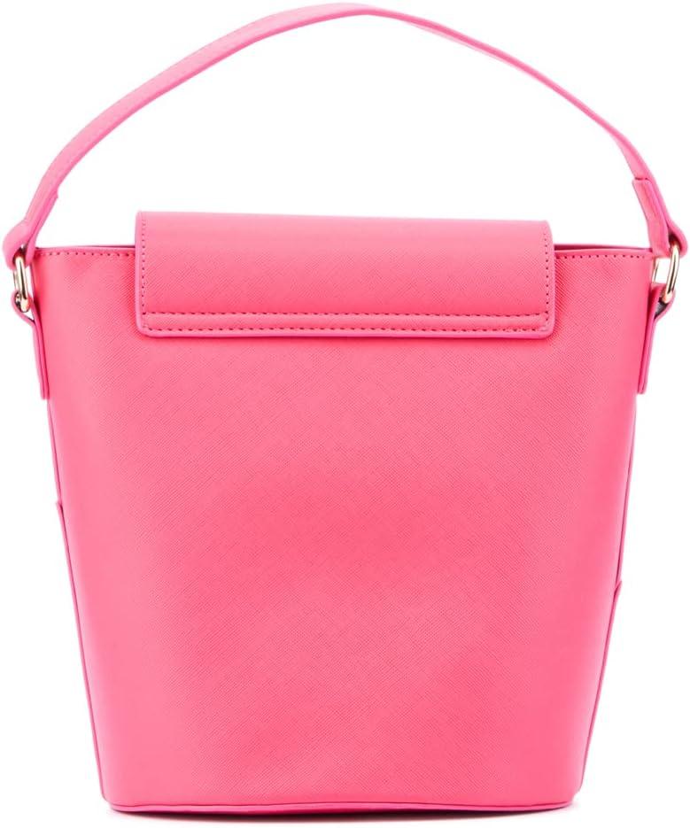 imageOlivia Miller Womens Fashion Zinnia Faux PU Leather Bucket Crossbody Bag w Top Handle Casual Trendy Purse Handbag