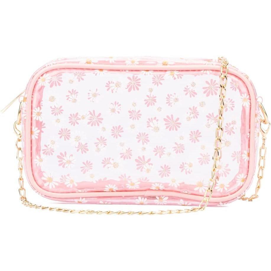 imageOlivia Miller Girls Fashion Larisa Pink Mini Clear Daisy Flowers Crossbody Bag Casual Adjustable Shoulder Strap Cute Purse Handbag for Kids amp Toddlers