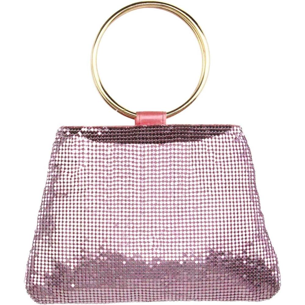 imageOlivia Miller Womens Fashion Evening Bag Formal Top Handle Handbag Wedding Prom Party Clutch w Mesh Rhinestone n Zipper